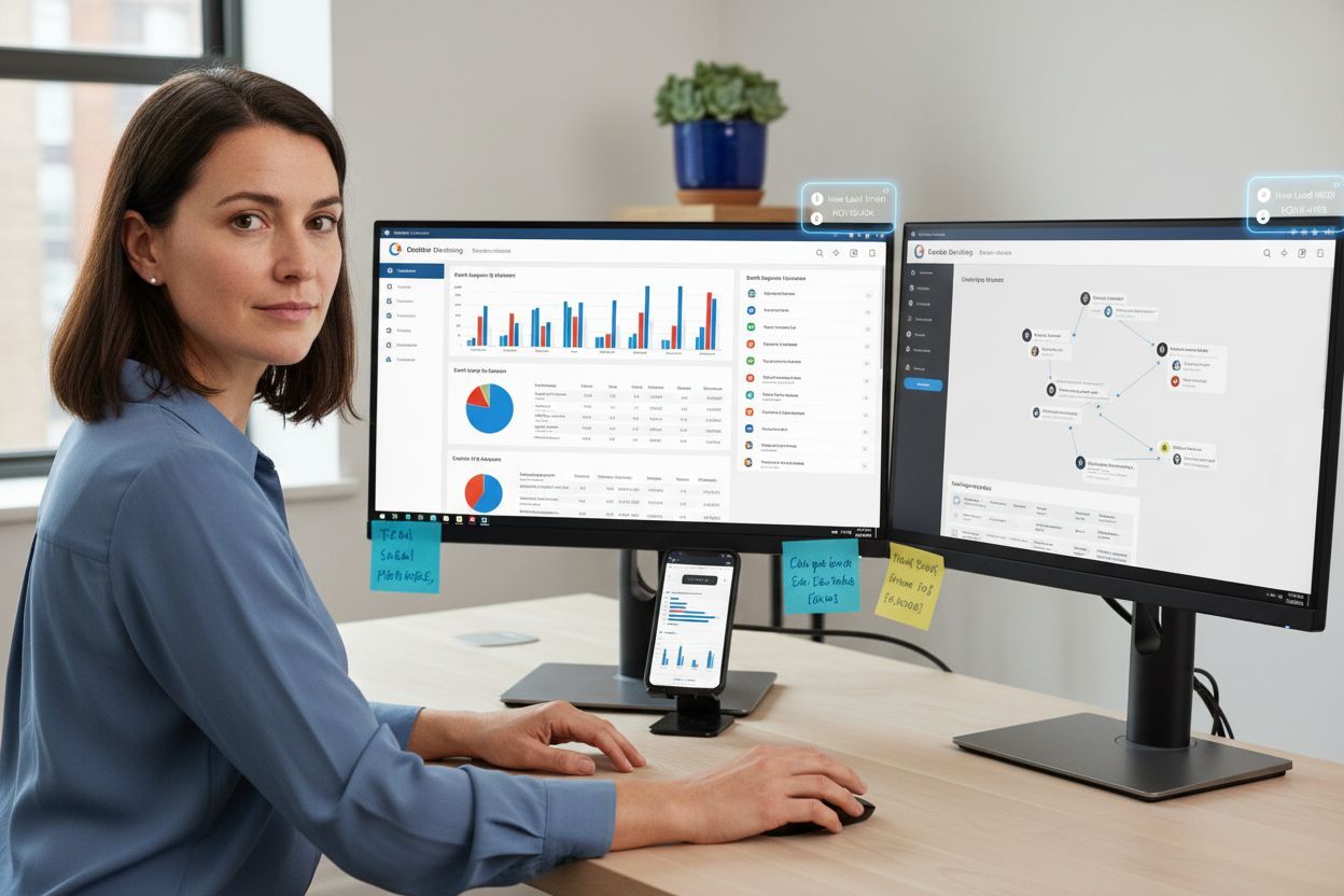 AI CRM automation workspace