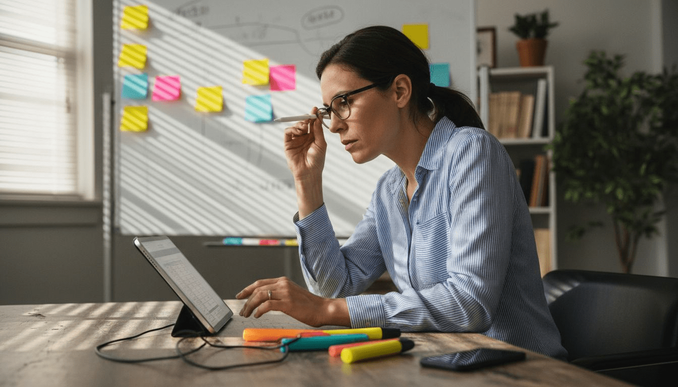 SME manager planning online marketing strategy