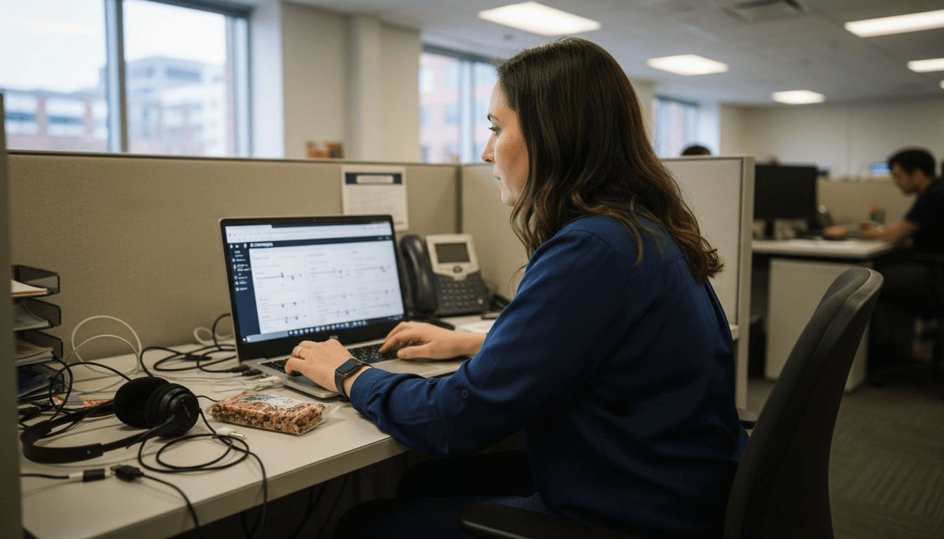 Manager configuring AI marketing dashboard