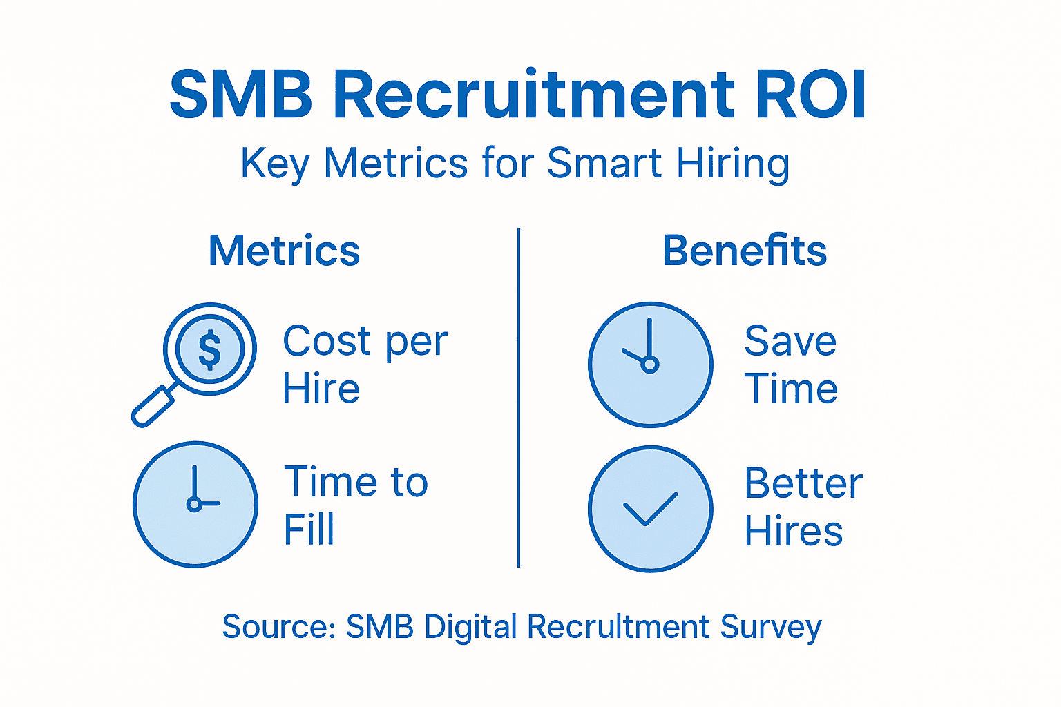 Infographic showing key SMB recruitment ROI metrics