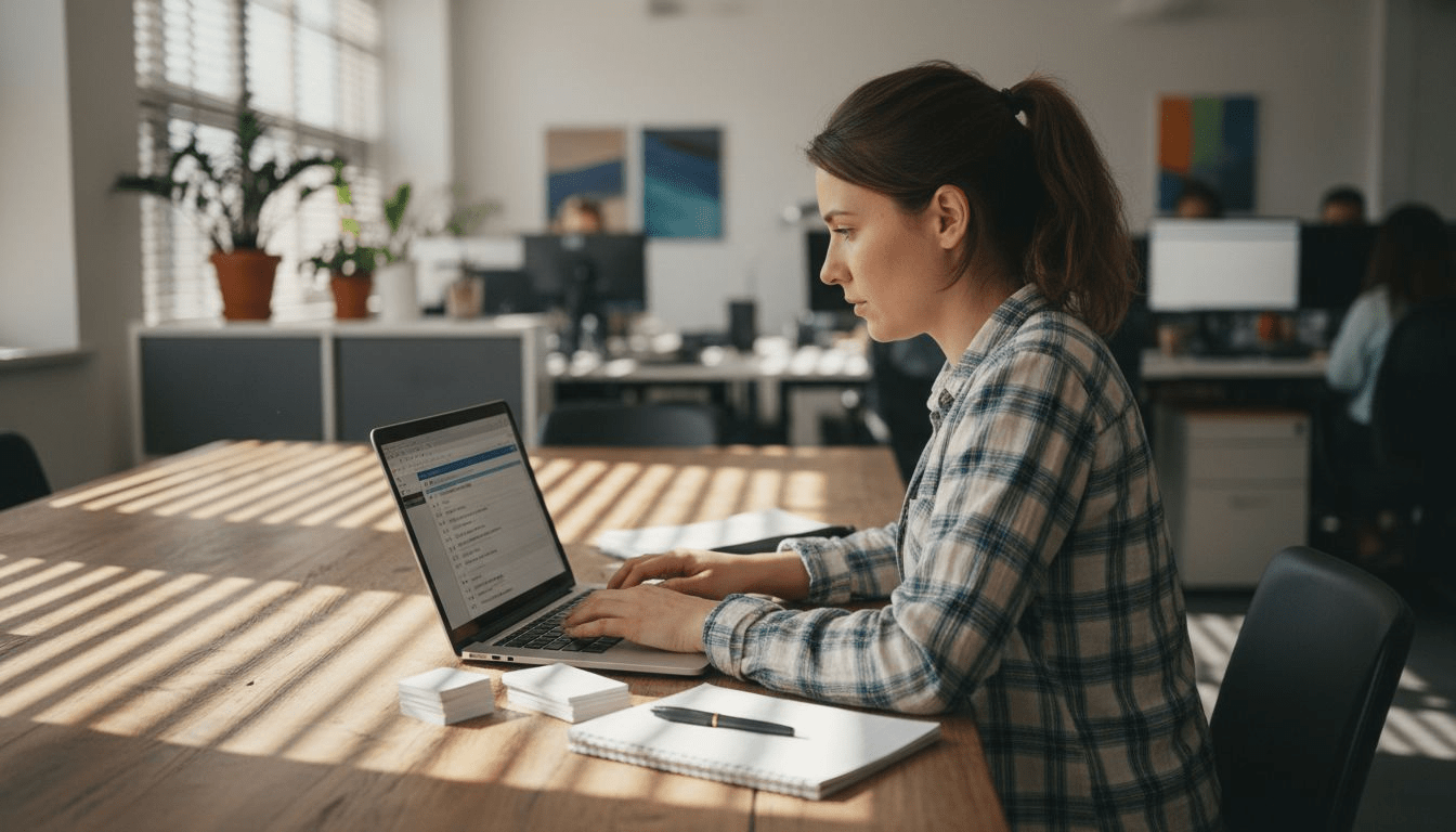 Office assistant organizing leads in CRM