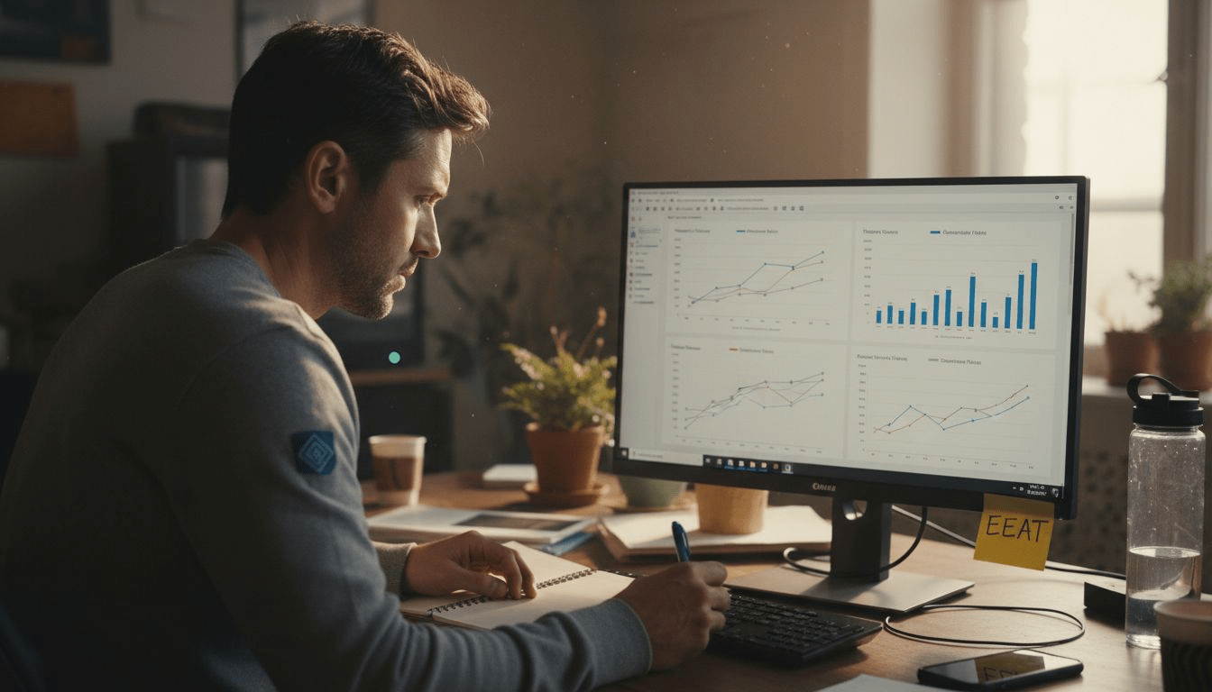 Man analyzing SEO algorithm update charts