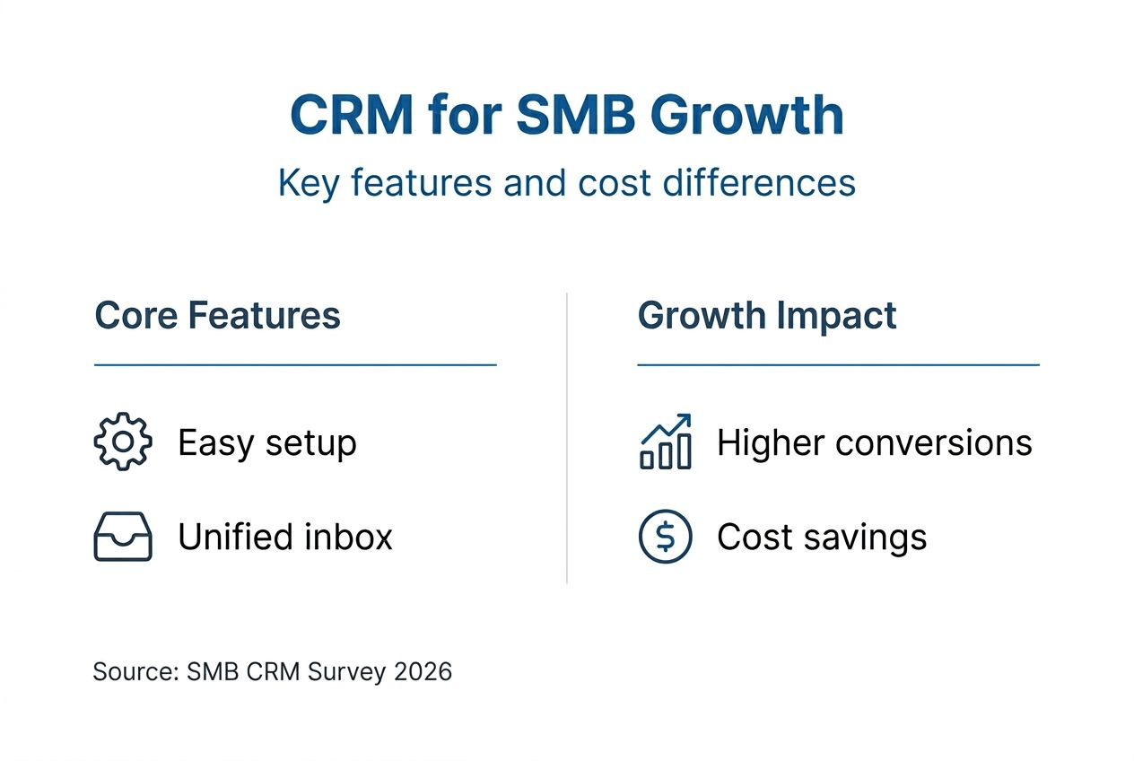 Infographic comparing CRM solutions for SMBs