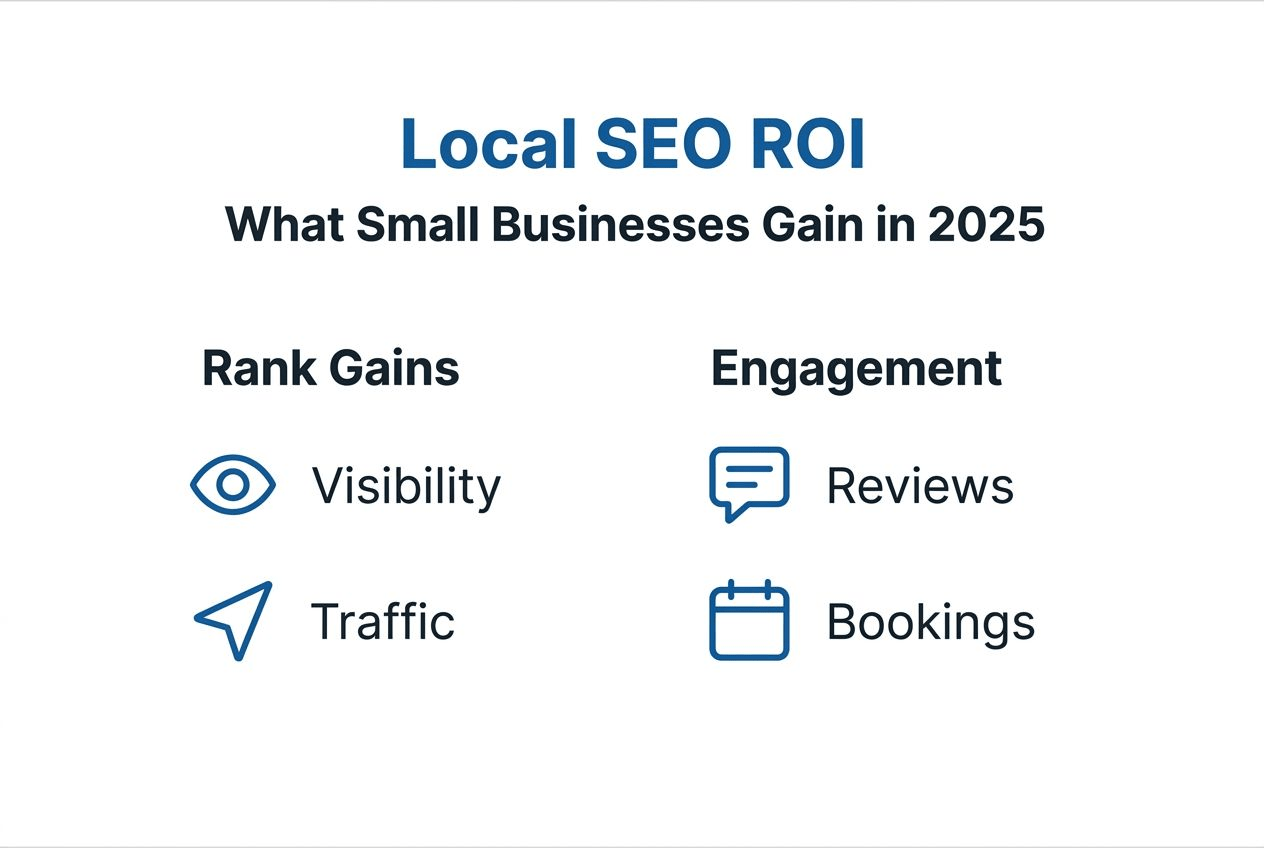 Infographic with local SEO improvements and key metrics