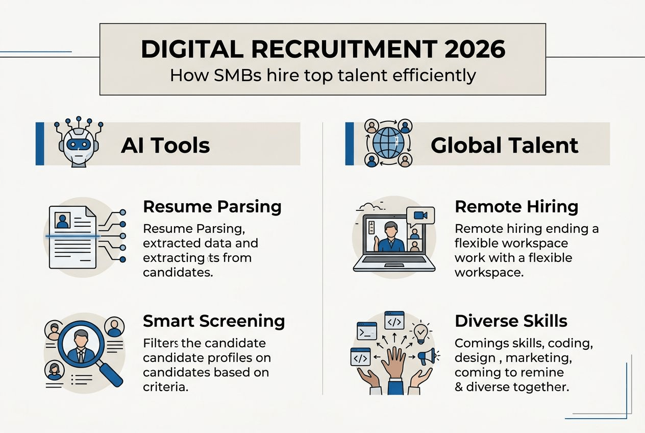 Infographic showing digital recruitment process for SMBs