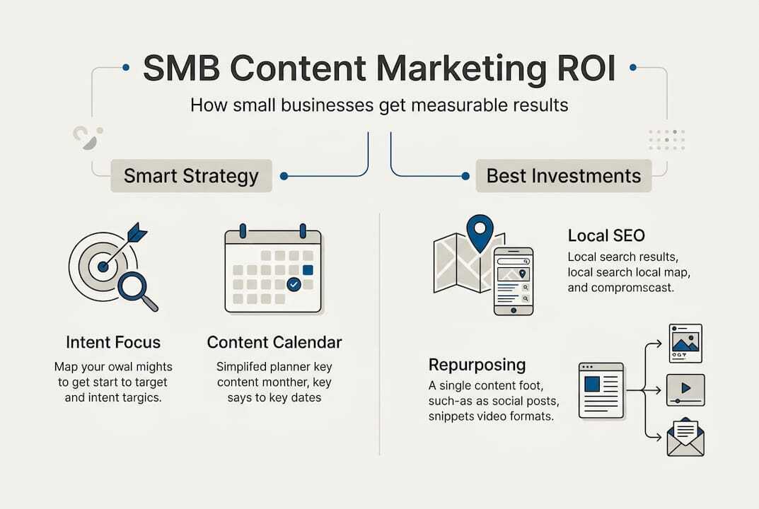 Infographic summarizing ROI-focused SMB content strategy
