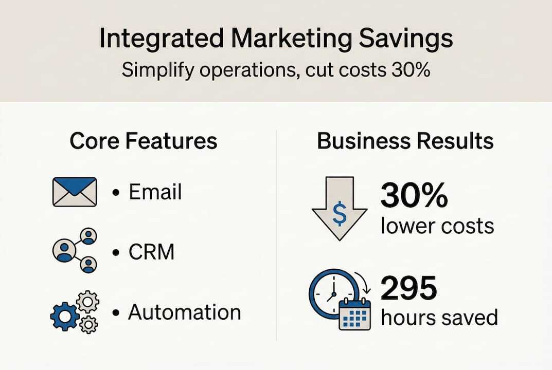 Infographic showing integrated marketing savings