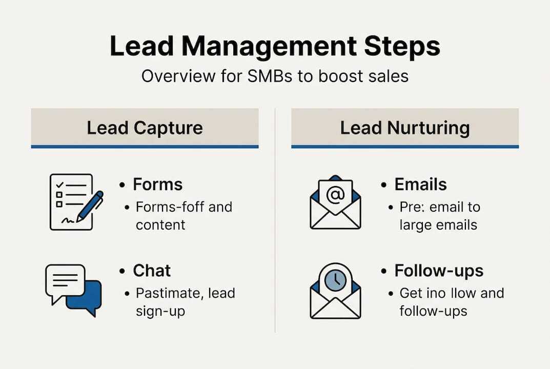 Lead management steps infographic for SMBs