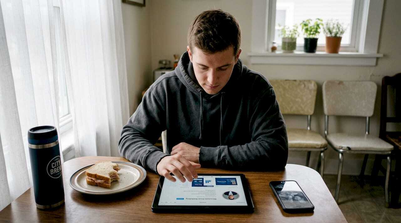 Managing business social media profile on tablet