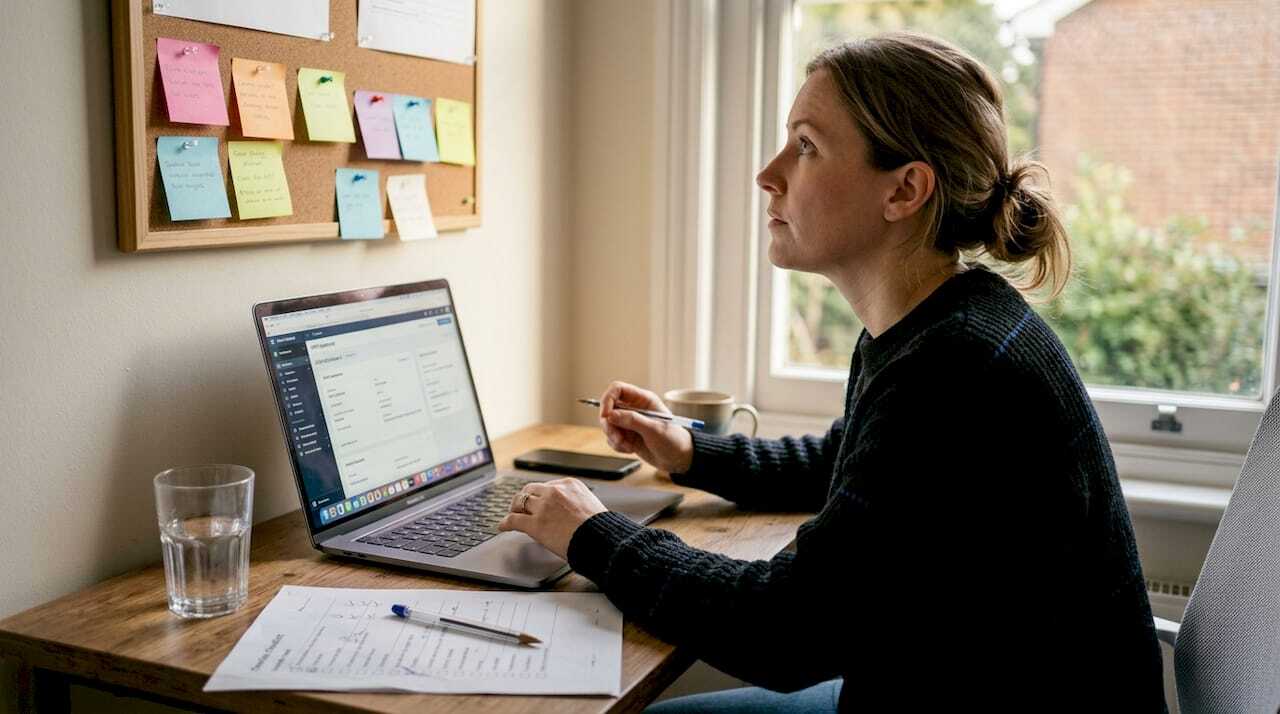 Marketing coordinator updating CRM checklist