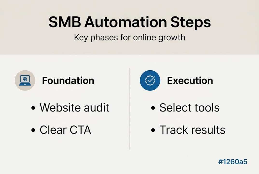 Infographic showing automation steps for SMB