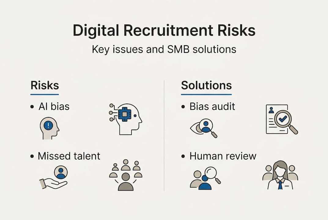 Infographic of digital recruitment risks and solutions