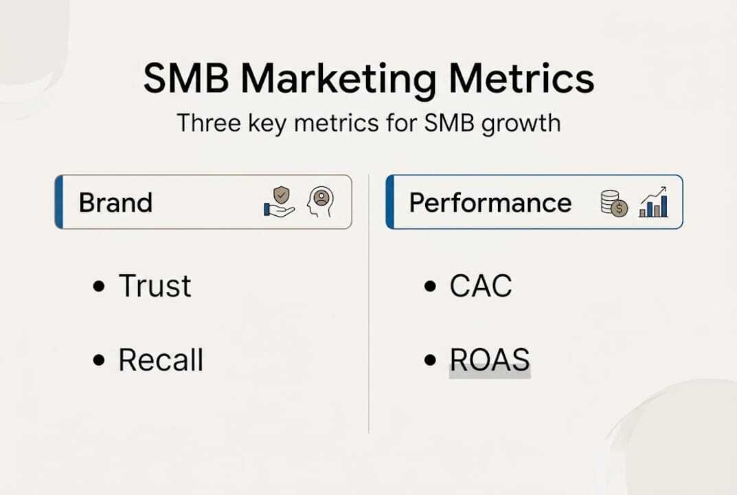 Infographic showing SMB marketing metrics