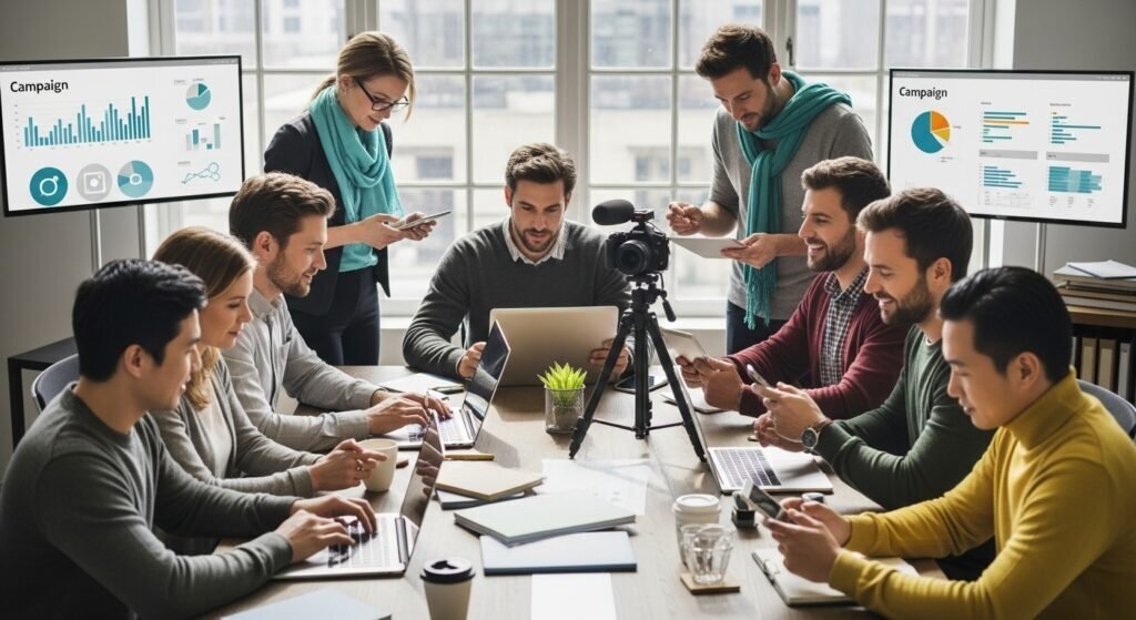 digital marketing collaboration, campaign types, teamwork