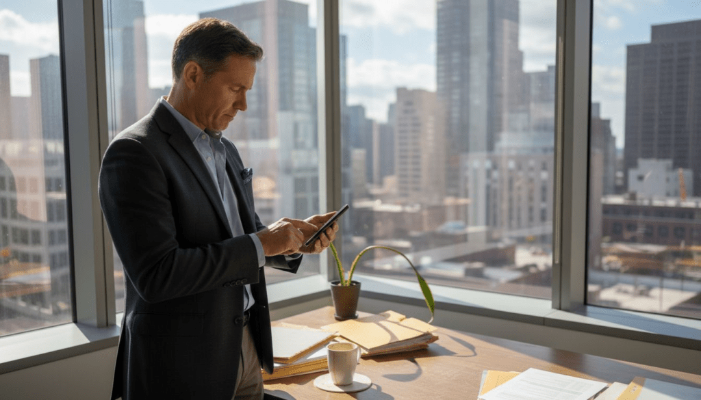 CEO managing reputation in corner office