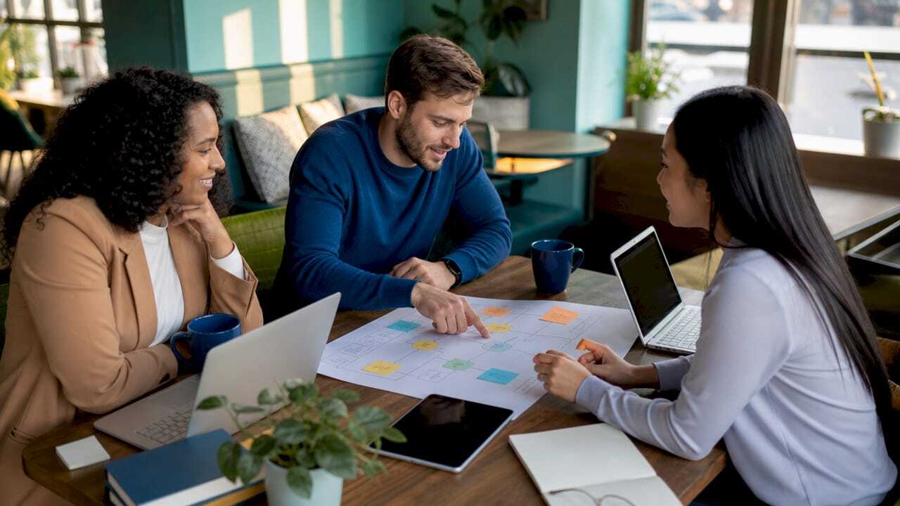 Team collaborating on lead nurturing strategy