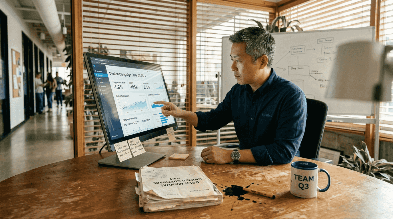 Manager uses unified marketing platform screen