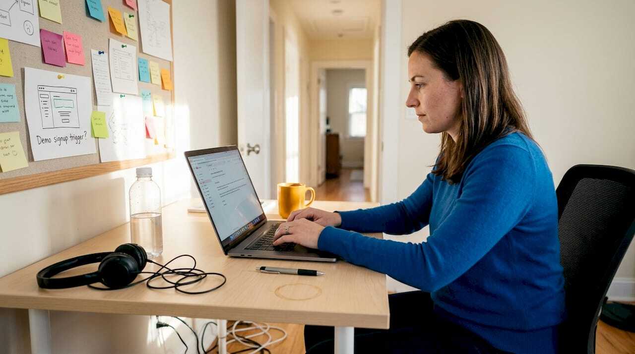 Marketer composing behavior-triggered email sequence