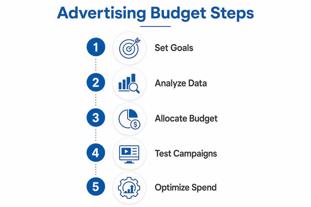 Infographic illustrating small business marketing budget steps